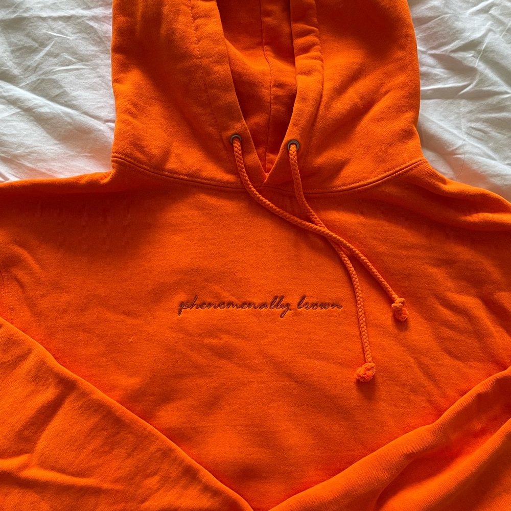 Phenomenal x Live Tinted Limited Edition orange hooded sweatshirt size Small